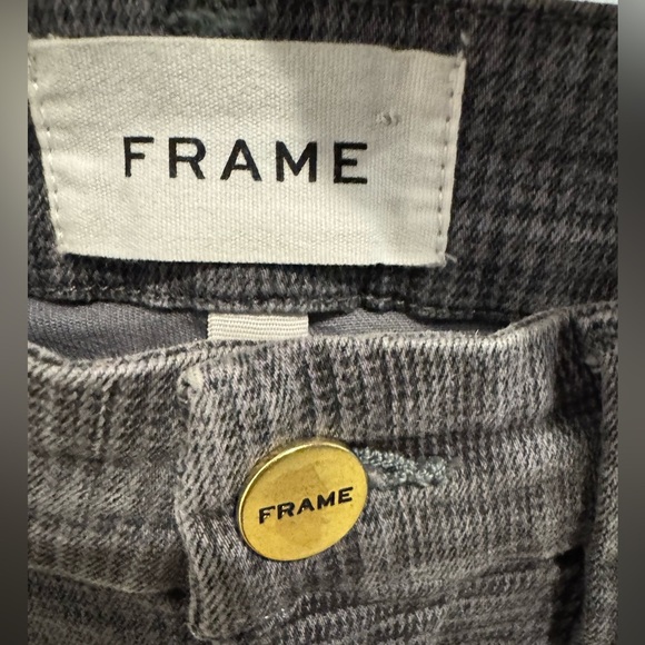 Women’s Frame Le Crop Mini Boot Gray Plaid Denim Jeans: 27 - Picture 6 of 10